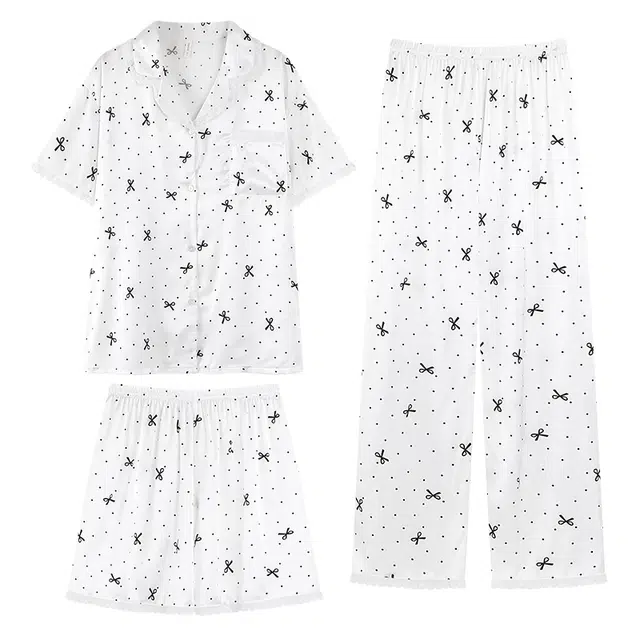 好福份 波点印花简约风休闲家居服可外穿睡衣套装 女款