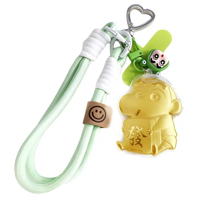 【萌趣小新】 琉堇 发财暴富 可爱手机链背包挂饰创意攒钱小金库收藏储蓄储值学生恋爱告白百搭 金 挂件 男女同款情侣款