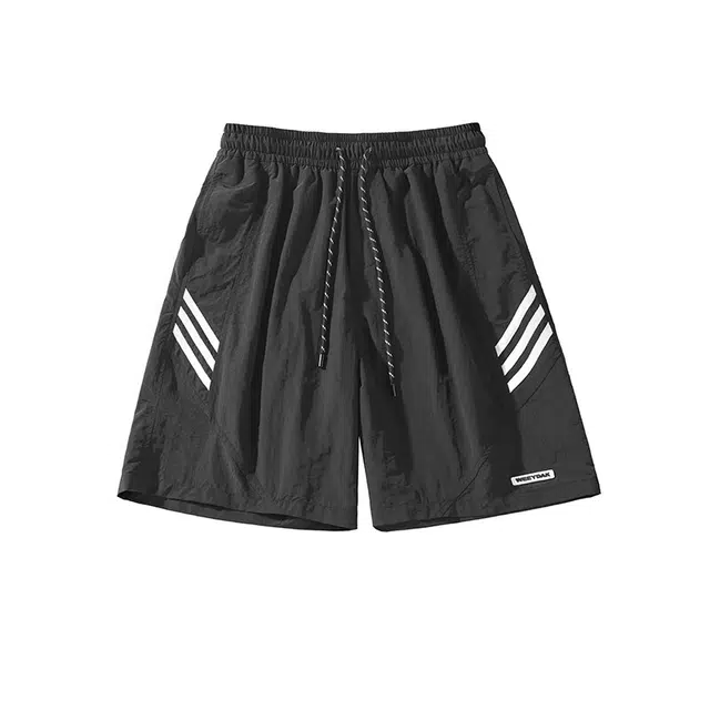 欧路得 美式条纹运动高街痞帅篮球潮牌百搭五分休闲短裤 男款