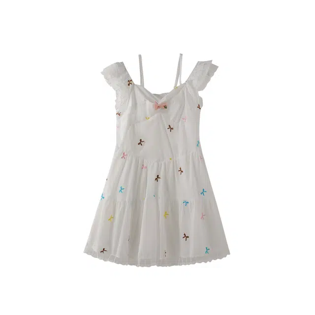 花栗鼠小姐 纯欲少女风温柔甜美小个子收腰短袖连衣裙 女款