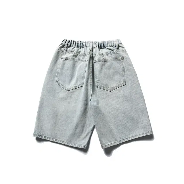 【dme】 美式潮牌水洗男夏季宽松百搭潮牌重磅浅蓝色直筒五分裤休闲短裤 男女同款