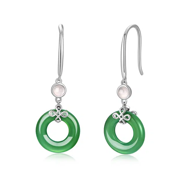 金六福吉祥 新中式古风经典国潮小众设计古典古风典雅知性温柔#好运 玉髓 耳环 女款