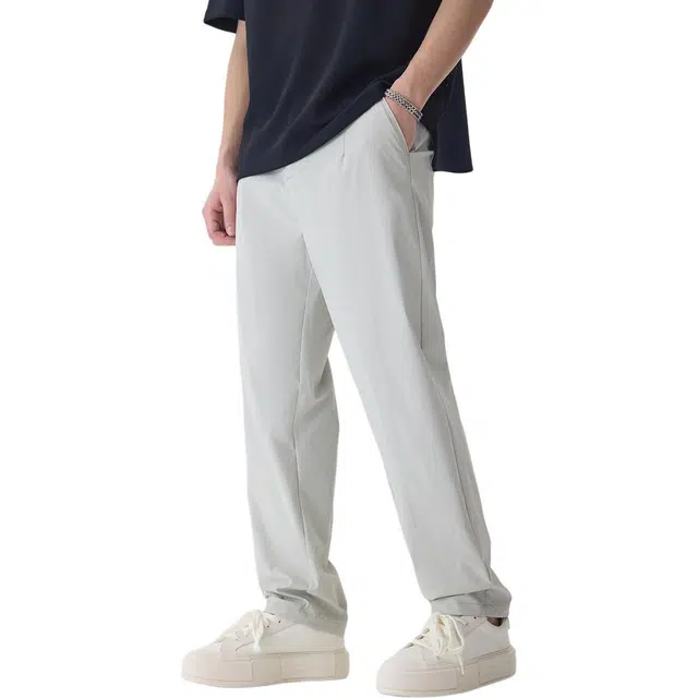 逆腾 潮牌宽松纯色百搭简约休闲裤 男款