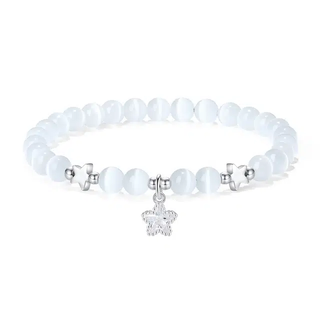 【普陀山官方已过香】 普陀山文创 新中式国潮星星小众设计吉祥如意福星高照时来运转纳福手饰#好运 闺蜜 玻璃猫眼 玉石手串 男女同款情侣款