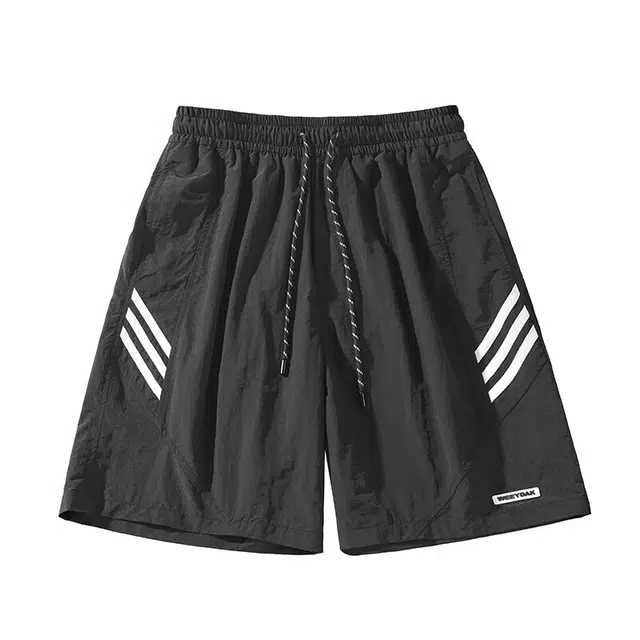 欧路得 美式条纹运动高街痞帅篮球潮牌百搭五分休闲短裤 男款