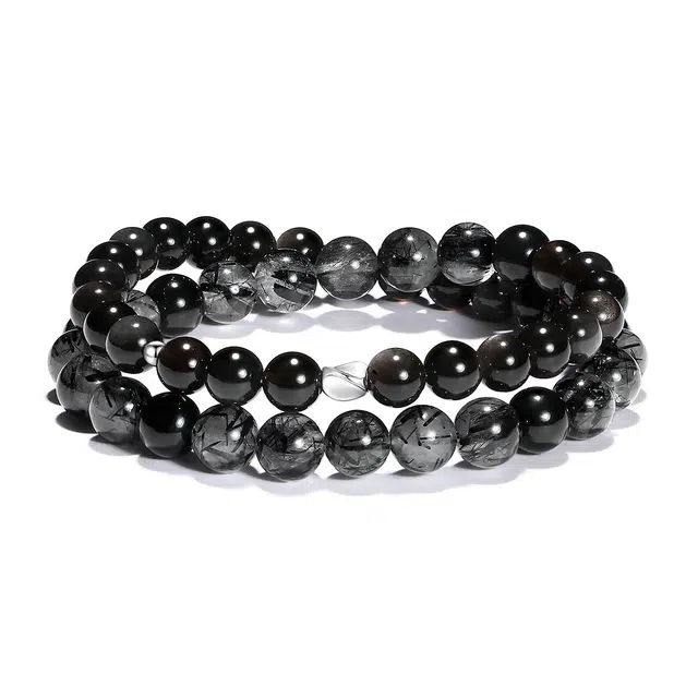 【普陀山官方已过香】 普陀山文创 本命年佛珠转运接福黑曜石国潮时来运转串珠幸运守护事业有成#好运 黑发晶 水晶手串 男女同款情侣款