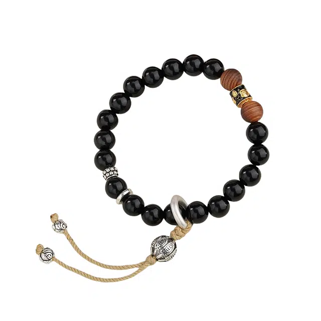 子婳 珠子招财转运珠串珠复古国风高级感 黑曜石 手串 男款