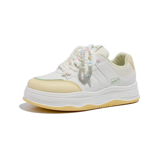 芭芭鸭 合成革 舒适时尚百搭 防滑耐磨增高 板鞋 女