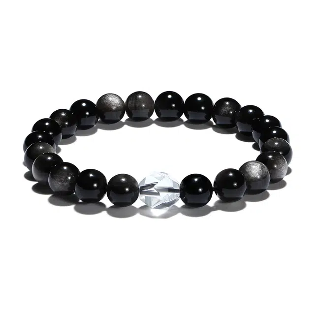 【普陀山官方已过香】 普陀山文创 一切尽意简约百搭转运珠时来运转福星高照平安顺遂事业有成学业进步#好运 黑曜石 玉石手串 男女同款情侣款