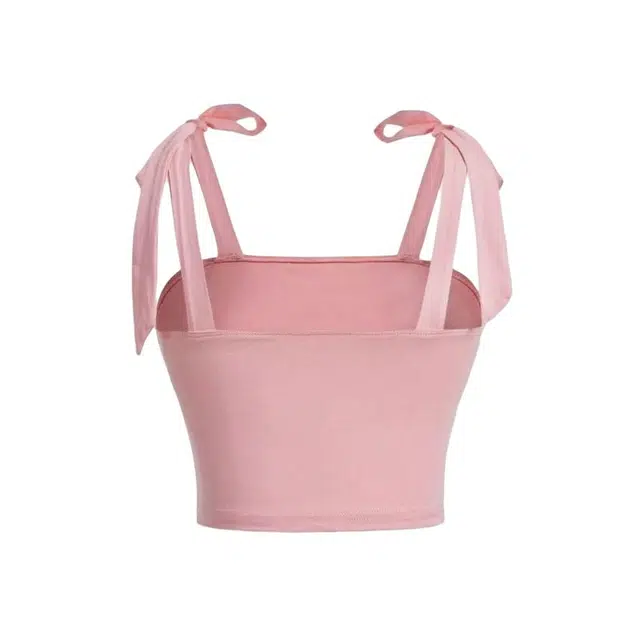 识恩 时尚蝴蝶结绑带修身小众上衣吊带 女款