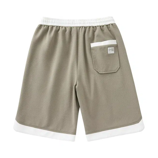 顶峰保罗 日系凉感潮牌宽松百搭五分裤松紧腰简约透气薄款工装运动弹力休闲短裤 男女同款