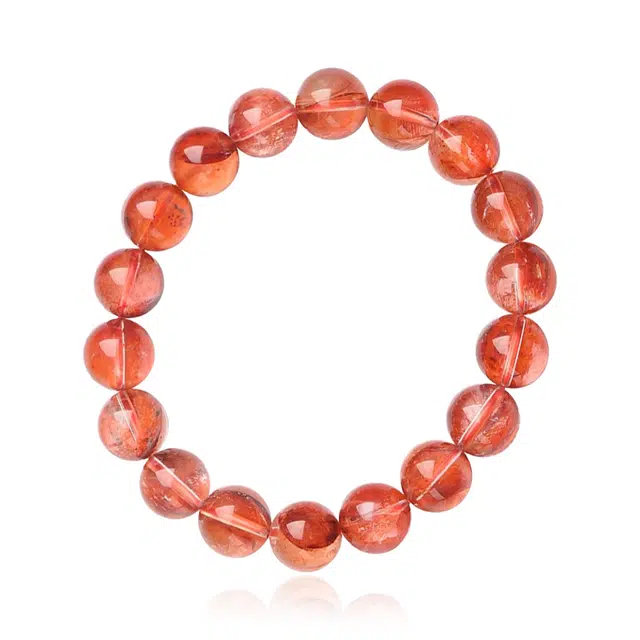 谧月珠宝 精致小众高级感新中式吉祥红珠转运珠能量加持红运当头幸福安康事业红火 好运天然 红胶花 水晶手串 男女同款情侣款