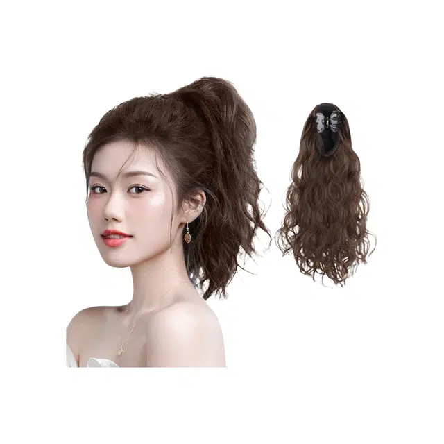 时影 韩式抓夹修颜减龄马尾假发 自然无痕仿真