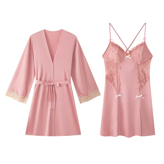 好福份 带胸垫透气舒适性感家居服长袖夏季睡衣套装 女款