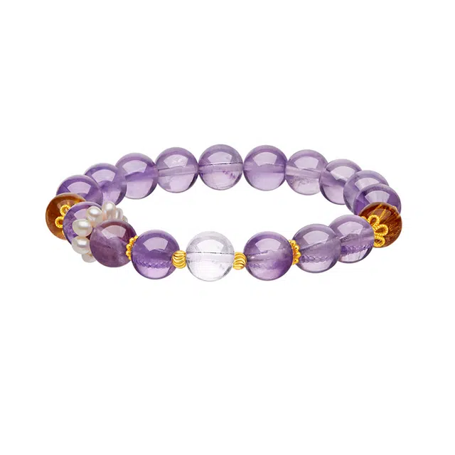 周大生 时来运转 紫气东来 时尚百搭#好运天然 紫水晶 手串 女款