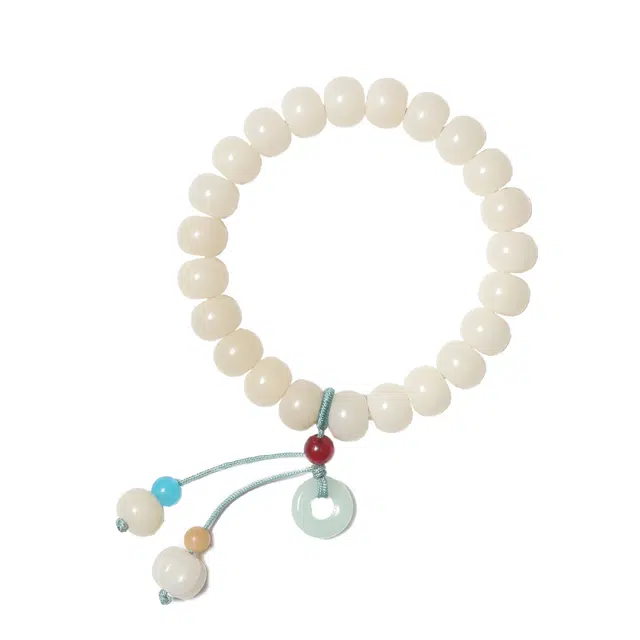 嫒柯 新中式国潮开运绕指柔轻奢百搭小众高级感文玩盘玩招财纳福转运来财诸事顺遂平安喜乐#好运 白玉菩提 手串 男女同款情侣款