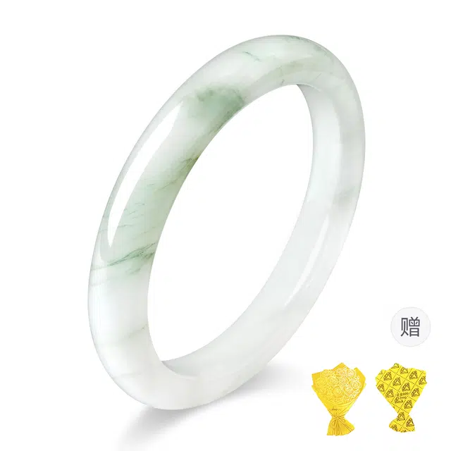 中国黄金 珍·尚银 远山如黛 新中式国潮古风汉服旗袍气质温婉 轻奢小众清冷感设计 生日纪念日礼盒#好运 天山翠 手镯 女款