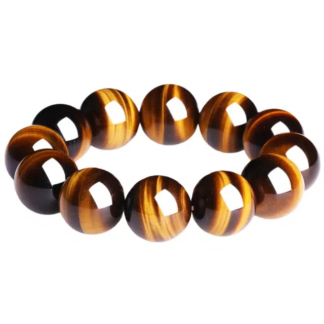 妍韵珠宝 【好运系列】升职加薪·招财大气 #好运 新中式复古转运珠大气黄色木变石经典串珠链手饰 虎眼石 手串 男女同款情侣款