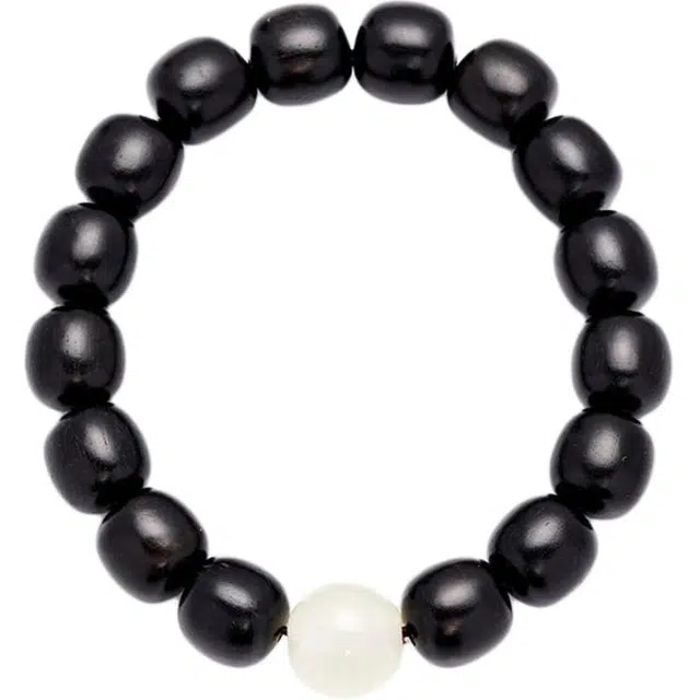 得笙陌 国潮#好运文艺男孩气质精品百搭单圈念珠 黑檀 手串 男女同款情侣款