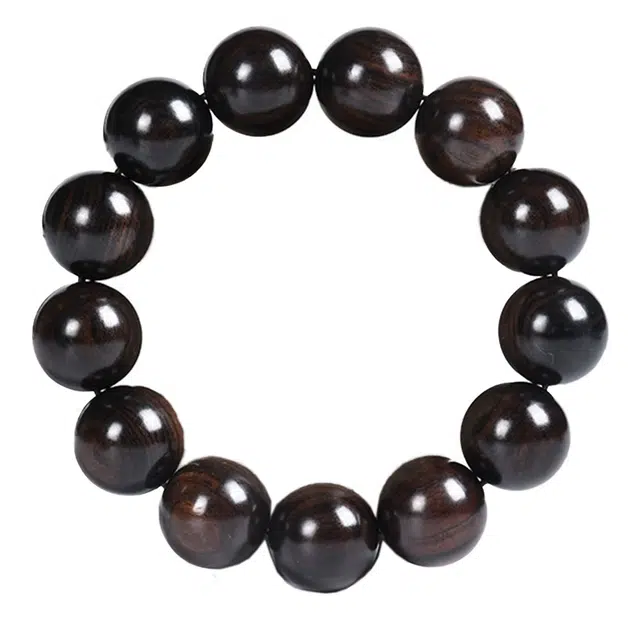 得笙陌 国潮转运手持念珠精品老料 国风中式复古 圆珠#好运 黑檀 木作手串 男女同款情侣款