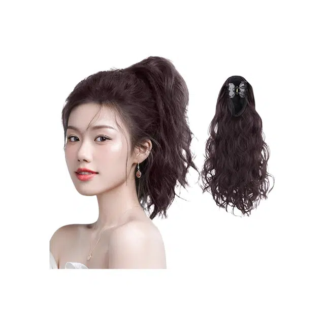 时影 韩式抓夹修颜减龄马尾假发 自然无痕仿真