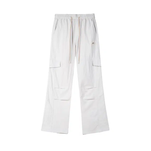 煦加 夏季简约薄款冰丝潮牌口袋工装抽绳裤子小众设计感户外机能三防裤百搭直筒休闲工装裤 男女同款