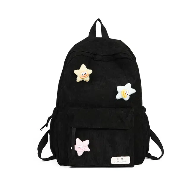 行途 学院风可爱休闲 条绒 双肩包 常规 男女同款情侣款 多色