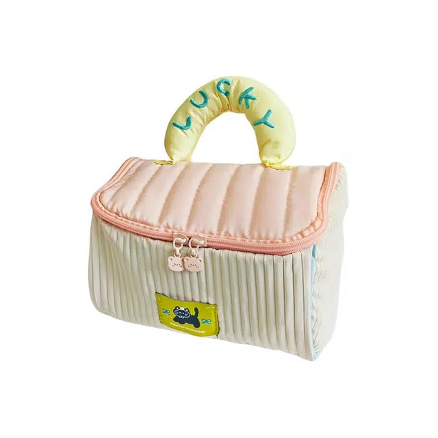 米甜兔 可爱房子化妆包女大容量便携化妆包旅行手提化妆品分区化妆包