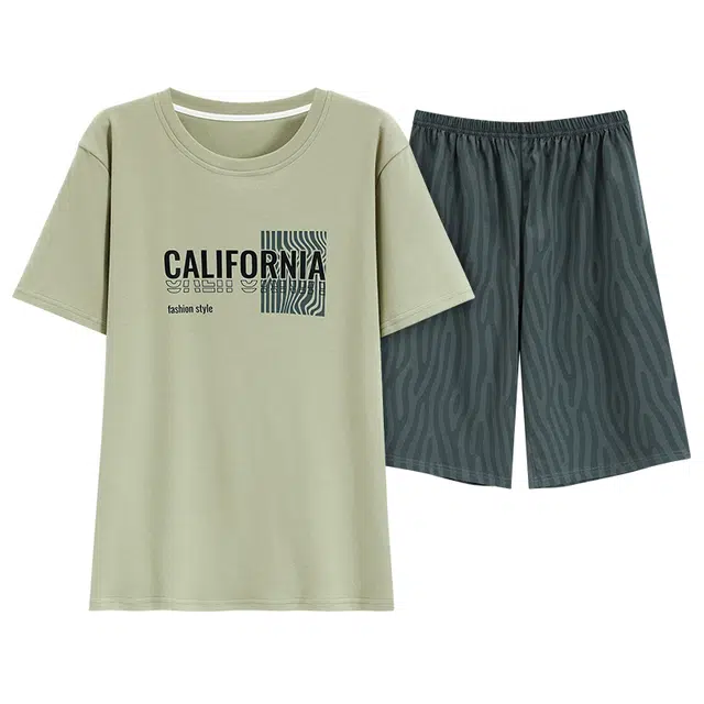 好福份 舒适风格家居服休闲短袖五分裤夏季睡衣套装 男款