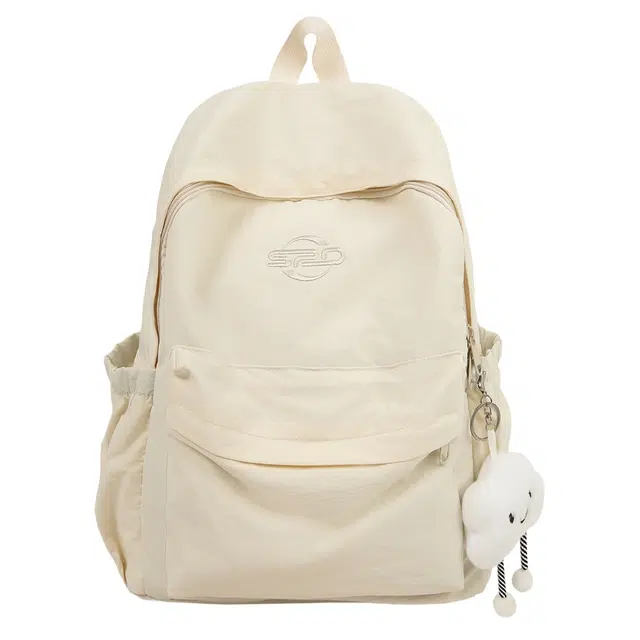 帕克熊 韩系简约纯色云朵初高中大学生潮流百搭 尼龙 双肩包 男女同款情侣款 多色