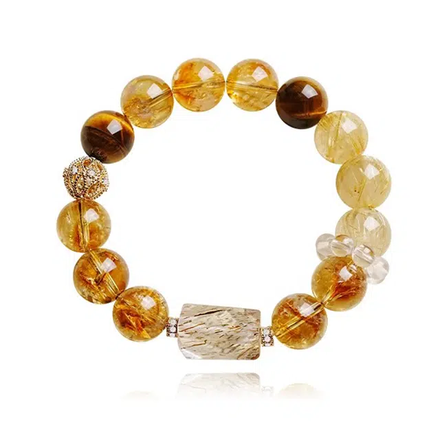 谧月珠宝 金榜题名 事业顺遂 学业上岸 招财转运 新中式高级轻奢天然 黄水晶 手串 男女同款情侣款