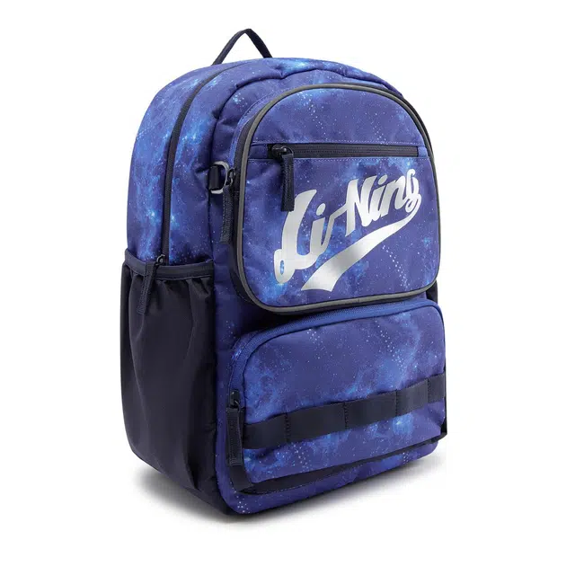李宁儿童 运动生活系列 时尚轻量护脊休闲双肩 聚酯纤维 童包 常规 青少年 彩蓝