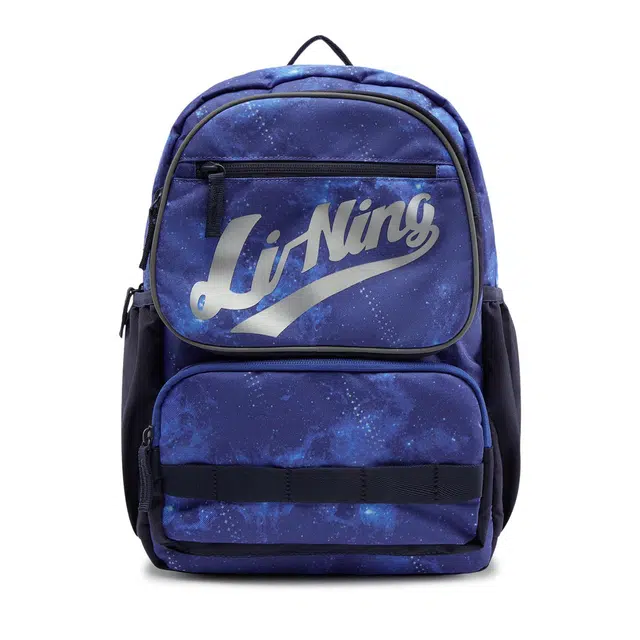 李宁儿童 运动生活系列 时尚轻量护脊休闲双肩 聚酯纤维 童包 常规 青少年 彩蓝