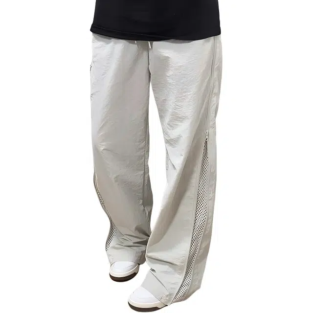 单爵 美式拼接网眼速干薄款休闲裤 男女同款