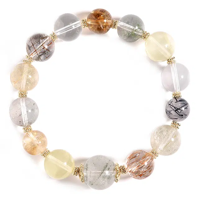 【匠心手作 多材多宝】 灵菲 招财转运逢考必过新中式发晶黄水晶大颗粒多宝手饰小众高级感简约百搭#好运 多色水晶 手串 男女同款情侣款