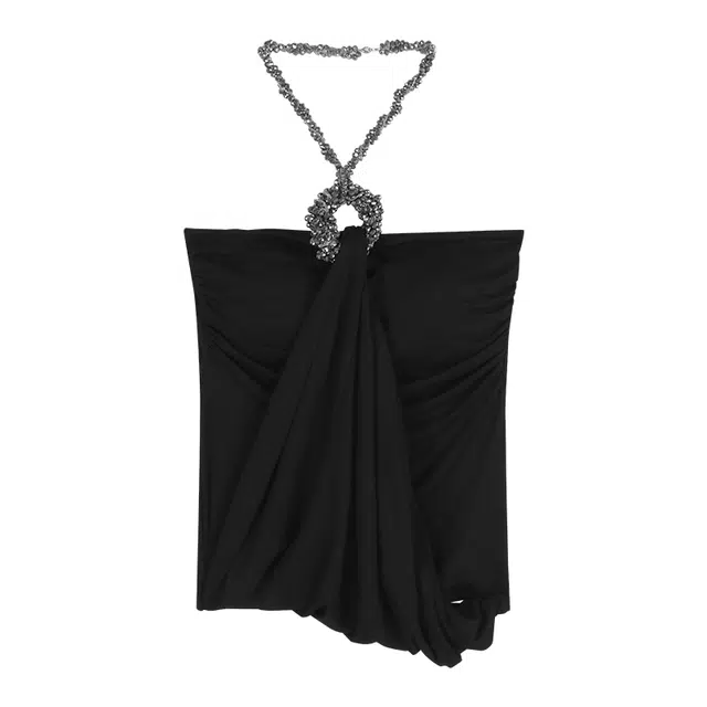 木清清 挂脖吊带背心内搭名媛风辣妹性感紧身上衣抹胸 女款