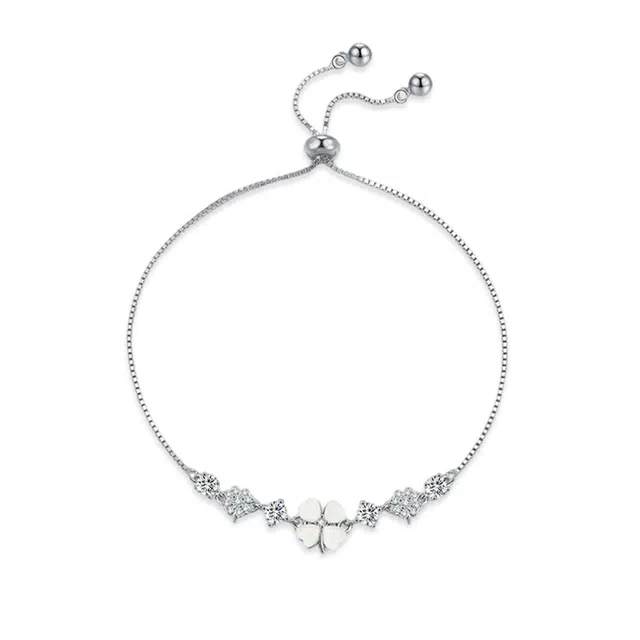 希遇 皓月小花 高级质感 小众设计 时尚简约高级精致轻奢 好事发生 日常通勤温柔大方 合金 手链 男女同款情侣款