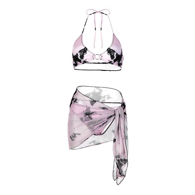 潞优野 高级感废土风三件套性感泳装小胸聚拢度假温泉比基尼 女款
