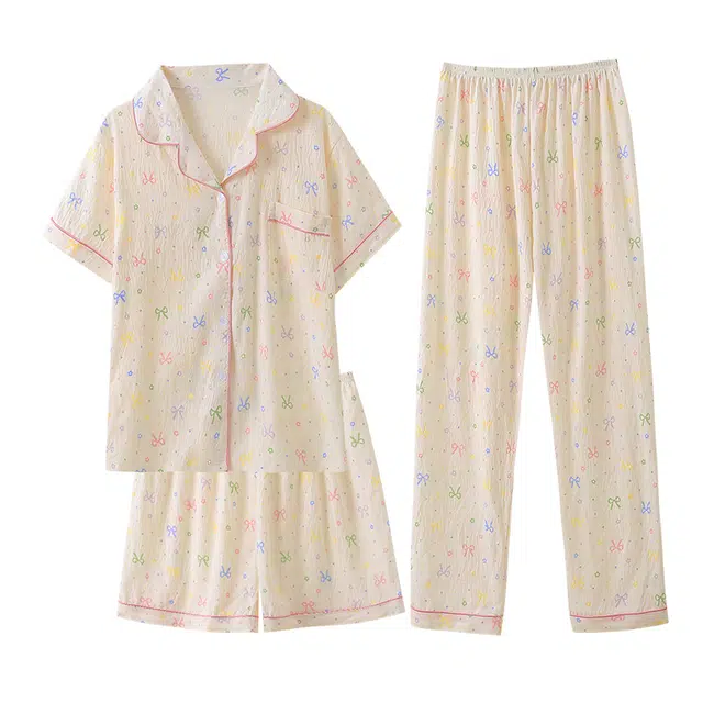 向薇 公主风短袖薄款甜美可外穿家居服睡衣套装 女款