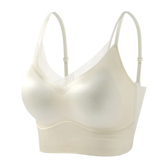 草本初色 免穿内衣防走光缎面吊带背心无痕打底可机洗文胸 女款