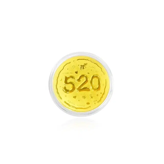 希遇 爱的大饼金贴 轻奢高级感小众设计约会恋爱摆件 个性创意储蓄收藏 金#好运 金 挂件 男女同款情侣款