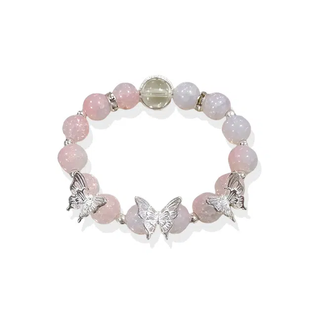 希遇 小花皓影轻奢微光治愈 温柔大方小众设计 日常百搭 高级气质感小众设计 琉璃 手串 男女同款情侣款