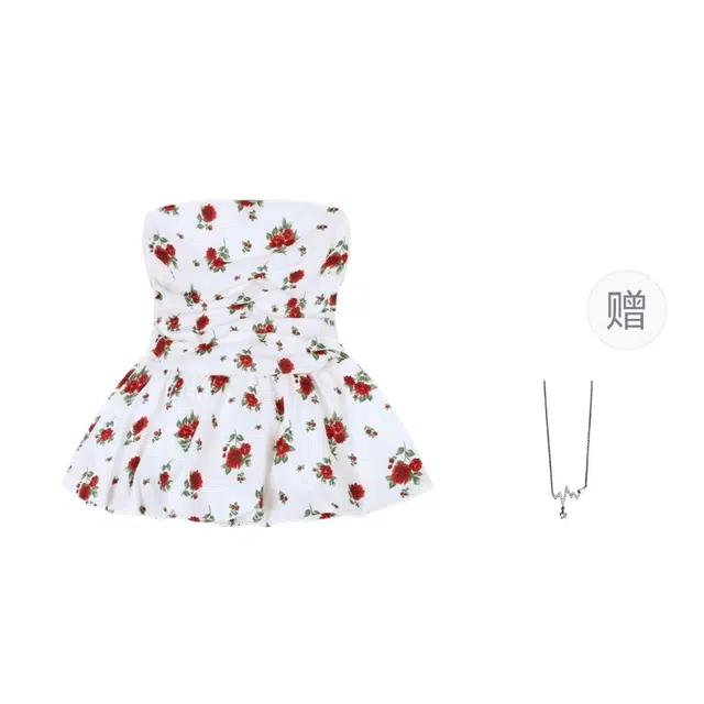 识恩 复古辣妹碎花抹胸 女款