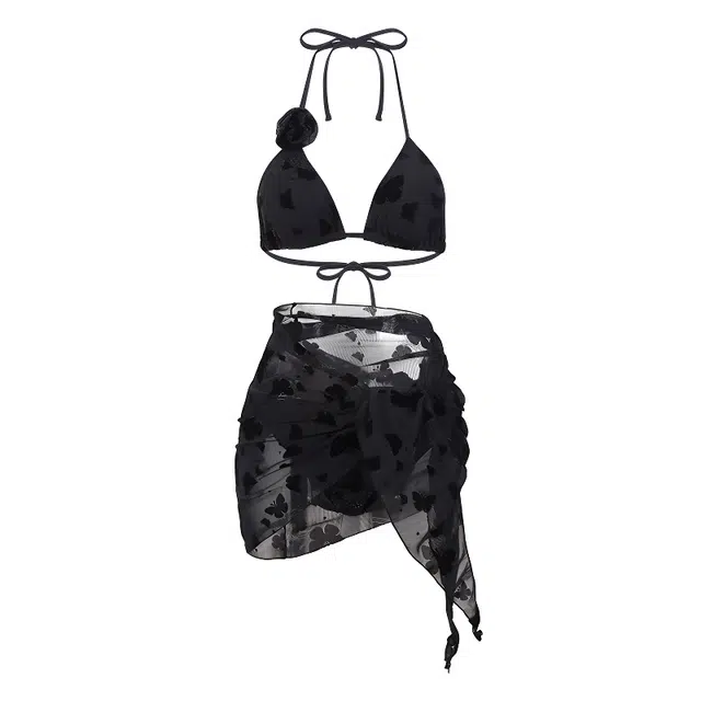 潞优野 舒适气质简约纯色比基尼 女款