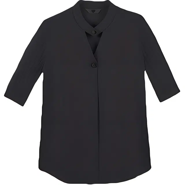 木清清 韩版舒适亲肤清爽时尚百搭中袖小衫柔软简约纯色雪纺衫 女款