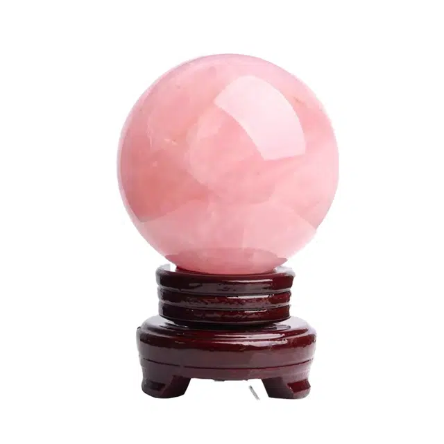 聆听花开 新中式时来运转暴富招财 转运珠石新房家居玄关客厅办公处理 粉水晶 摆件 男女同款情侣款