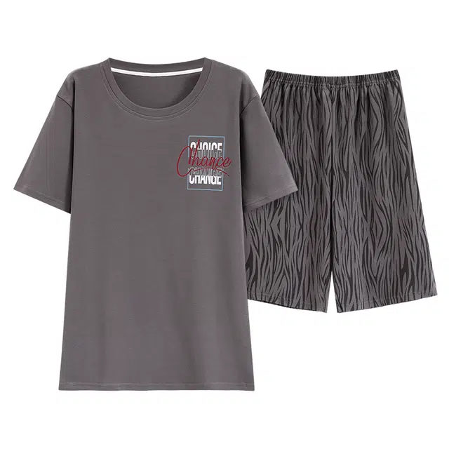 好福份 舒适家居服短袖五分裤夏季睡衣套装 男款