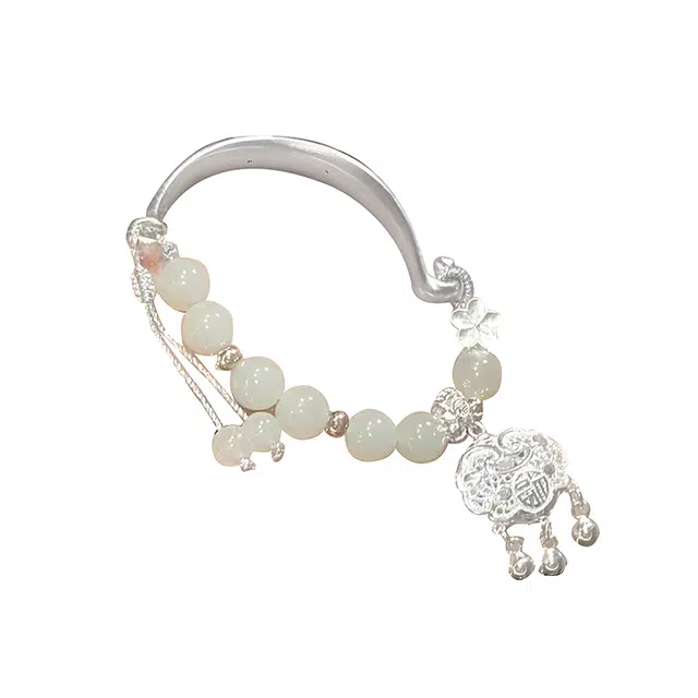 湘喜 如意半镯新中式高颜值精致复古 锌合金 手链 女款