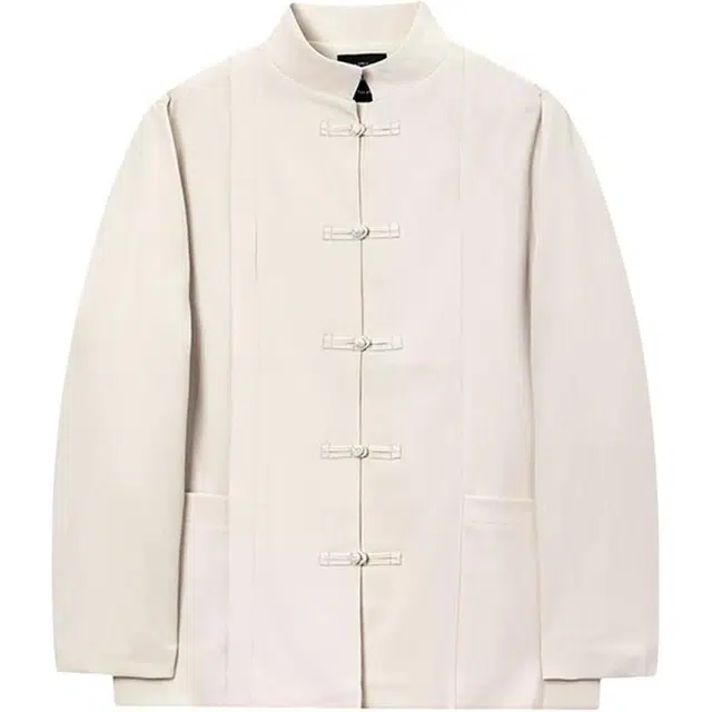 雅鹿 复古民族风新中式纯色长袖西装领便服单西夹克外套 男女同款