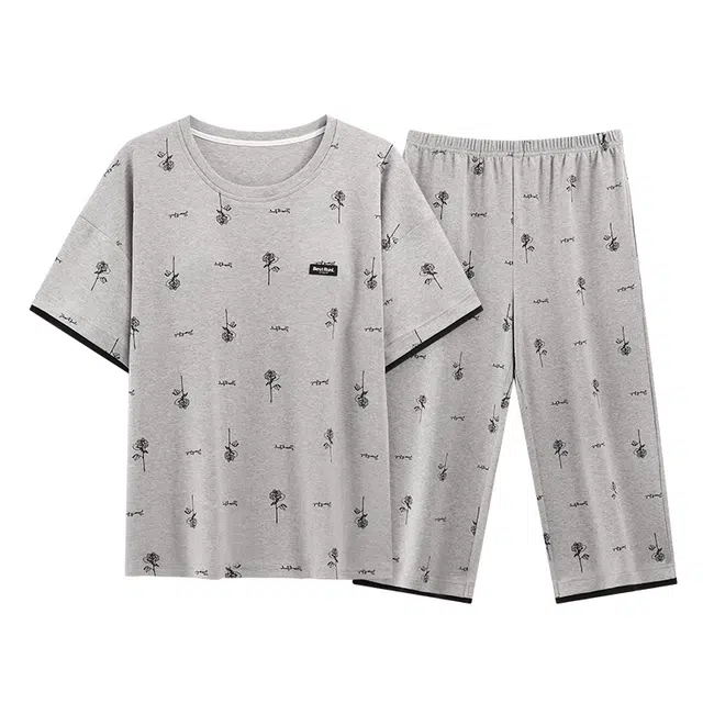 好福份 时尚休闲款式短袖七分裤家居服夏季睡衣套装 女款